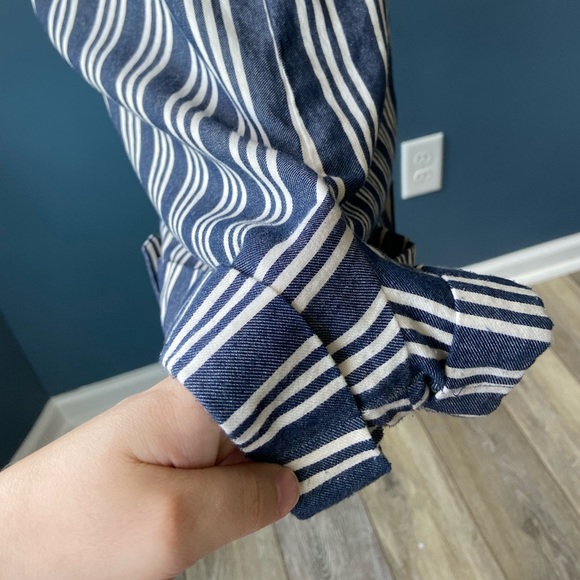 True Craft Blue Stripe Romper- Size L - Picture 5 of 7